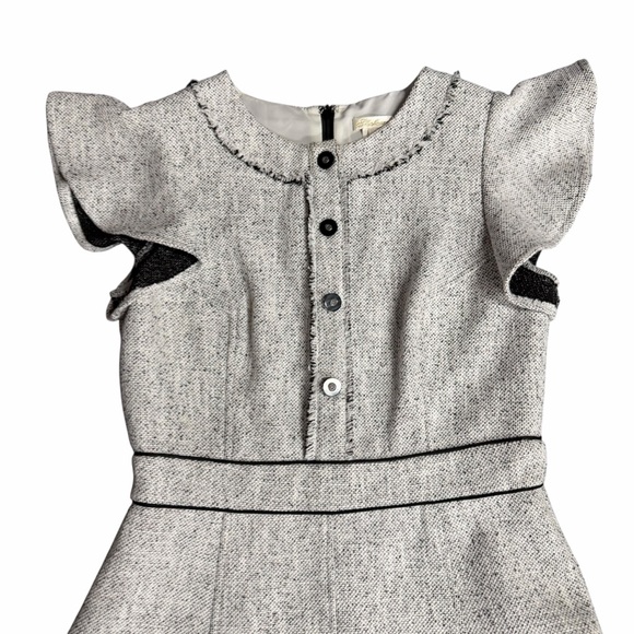 Shoshanna Connie Flutter Sleeve Tweed Mini Dress Size 6 - Picture 6 of 9